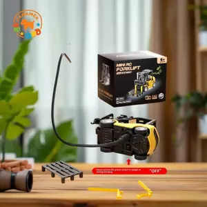 CANAMEK 1 Bộ 2.4GHz Mini Điều Khiển Từ Xa Bộ Xe Nâng Loại Mẫu Xe Đồ Chơi 1 / 64 Xe Nâng RC Hợp Kim Nhỏ Nâng Thực Sự Xoay Với Phễu Hàng Hóa Phía Sau CSF