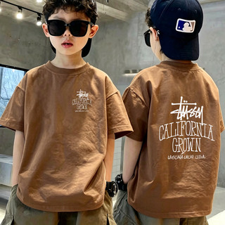 Áo Thun Trẻ Em Unisex In Chữ Thời Trang, Cotton Mềm, Áo Ngắn Tay, Phù Hợp Đi Học & Chơi, Cho Bé 3-12 Tuổi