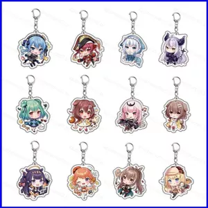 SQ3 YouTuber Móc Khóa Móc Khóa Anime Ảo Lên Acrylic Túi Mặt Dây Chuyền Hoạt Hình Kizuna Shishiro Hình Móc Chìa Khóa Quà Tặng QS3