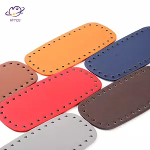 Túi dệt kim HFTOY Túi da PU đáy dài Đáy thủ công có lỗ DIY Túi móc Phụ kiện đáy ~
