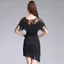 Trang phục khiêu vũ Latin VN, Phong cách nữ, Áo sơ mi người lớn, Tay ngắn, Áo sơ mi viền ren, Váy tập luyện