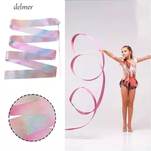 DELMER Dance Ribbon Rainbow Stick Dụng cụ tập luyện trẻ em Thiết bị tập thể dục Đồ chơi trẻ em Ballet Streamer