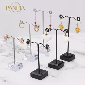 PNPIA- Kim Loại Trang Sức Hiển Thị Đứng Trong Suốt Acrylic Stud Bông Tai Giá Đỡ Móc Treo Counter Case Trang Sức Tổ Chức Bó Hoa Trang Trí