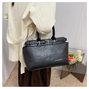 Work Commuter Nữ Di Động Cặp Đôi Tính Khí Màu Trơn Phù Hợp Với Túi Đeo Vai Thời Trang Retro Nách Túi