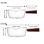 Nồi sữa thủy tinh DONOVANQQ, Nồi đựng nước sốt chịu nhiệt bằng gỗ, Bát Salad Làm nóng trong suốt Nồi mì Mini Đạo cụ quay phim