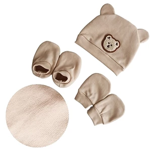 XGB 3 Chiếc Mũ Bonnet Cho Bé Thoáng Khí Mũ Bà Bầu Tất Bộ Găng Tay Tắm Cho Bé