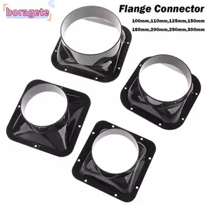 Khớp nối ống thông gió BORAGETE, Đầu nối mặt bích tường màu đen ABS, Phụ kiện gia đình Ống thông gió khớp ống thông gió