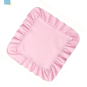 Bộ 6 tấm lót sàn xếp nếp màu hồng nhạt thanh lịch - Trang trí bàn bằng vải Cotton có thể giặt được❀