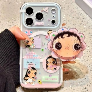 Ốp Điện Thoại Giá Đỡ Từ Tính Hai Trong Một Hoa Hướng Dương Xiaoyu Girl Thích Hợp Cho iPhone 17 Pro Max 16 15 Pro Max Chống Sốc Bảo Vệ Camera Ốp Lưng Cứng Chống Rơi