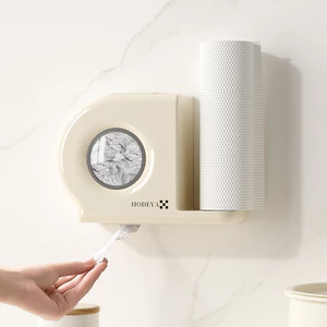 Nhà Bếp Bọc Nhựa Treo Tường Hộp Bảo Quản Không Đục Lỗ Túi Giữ Tươi Tươi Lười Rag Bảo Quản Hai Trong Một Organiz
