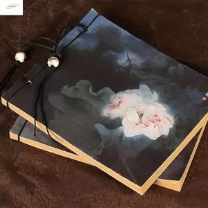 Sổ phác thảo phong cách cổ xưa ZENZON, Gói dòng tua rua phong cách cổ xưa Sổ phác thảo dòng cổ điển, Sổ tay phác thảo cổ thủ công đính ren hoa sen cổ điển
