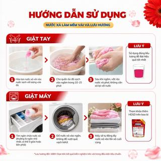 [HOT] Combo 2 Túi Nước Xả YOMANI Hương Nước Hoa 2KG - Thơm Lâu, Mềm Vải, Giảm Nhăn, Giữ Màu Quần Áo