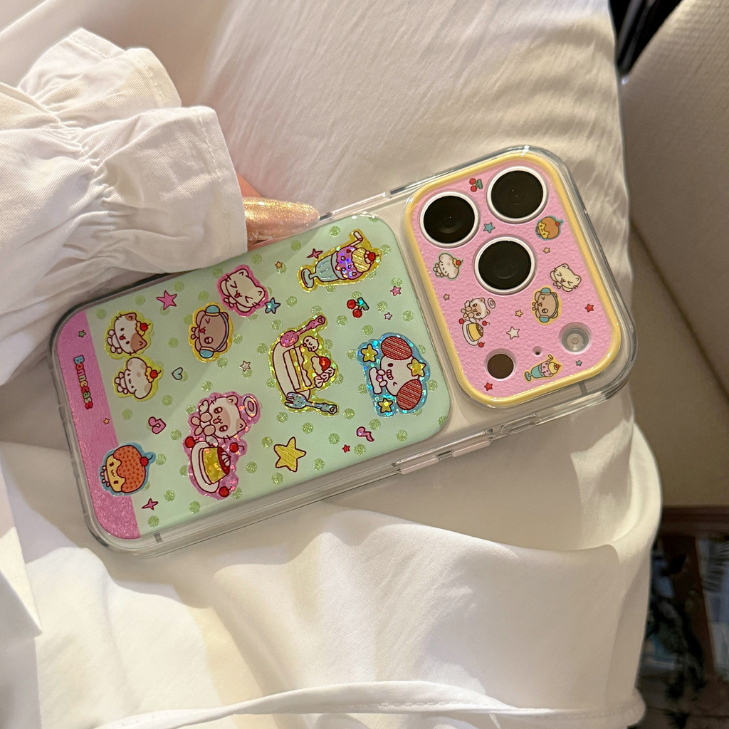 Họa tiết màu hoạt hình tươi mới phù hợp cho iPhone 17 Pro Max 16, 15, 14, iPhone 13, 12, 11 ốp lưng bảo vệ chống rơi