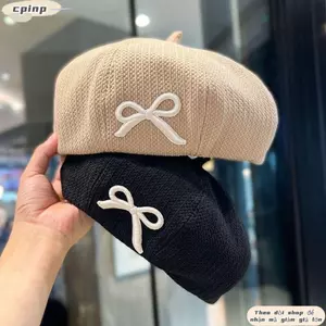 Mũ nồi thêu CPINCP, Mũ bí ngô nơ thời trang cổ điển, Mũ nghệ sĩ có thể điều chỉnh Mũ nghệ sĩ mùa thu đông Mũ hình bát giác