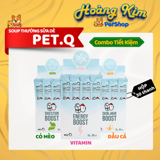 (Hộp 30 thanh) Súp thưởng cho mèo PetQ, Súp thưởng sữa dê cao cấp, Vitamin, Dầu cá, Cỏ mèo