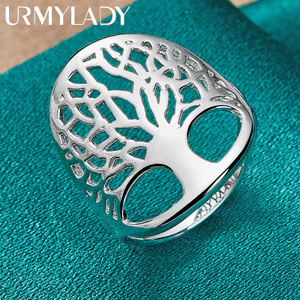 URMYLADY Bạc 925 Cây Đời 6-10 # Nhẫn Nữ Tiệc Cưới Thời Trang Quyến Rũ Trang Sức