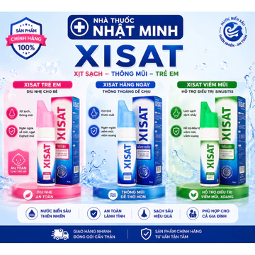 Xịt rửa mũi nước muối biển sâu Xisat người lớn và trẻ em (MERAP) 75ml, làm sạch, thông mũi