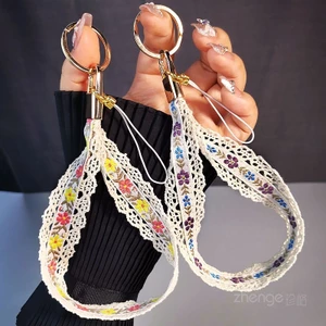 Chất Lượng Cao Phong Cách Trung Quốc Thêu Phiên Bản Rộng Ruy Băng Điện Thoại Di Động Dây Mạnh Bền Đẹp Nữ Ánh Sáng Ngắn Sang Trọng Niche Cảm Giác Cao Cấp