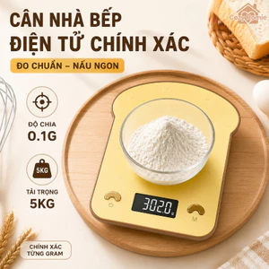 cân điện tử nhà bếp độ chính xác cao màn hình LCD đèn nền chất liệu ABS đặt về 0 dễ dàng dùng làm