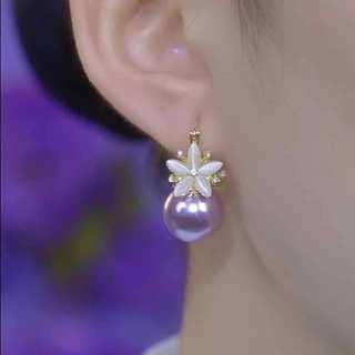 Nhẹ Sang Trọng Cao Cấp Zircon Hoa Ngọc Trai Bông Tai Nữ 2024 Phong Cách Mới Thời Trang Hai Mặt Bông Tai Sang Trọng Tất Cả Trận Đấu Bông Tai 2026-6-8