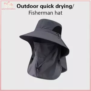 THÊM Mũ chống nắng mùa hè thời trang Chống tia cực tím Câu cá ngoài trời Mũ chống nắng vành rộng thoáng khí Mũ ngư dân có thể tháo rời BSS