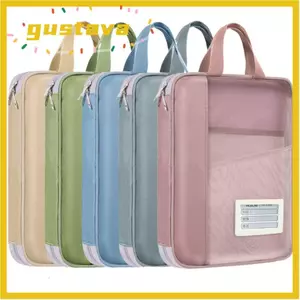 Túi dạy kèm GUSTAVA, Túi đựng hồ sơ lưới Nylon trong suốt, Túi đựng dây kéo nhiều lớp dày cầm tay Văn phòng