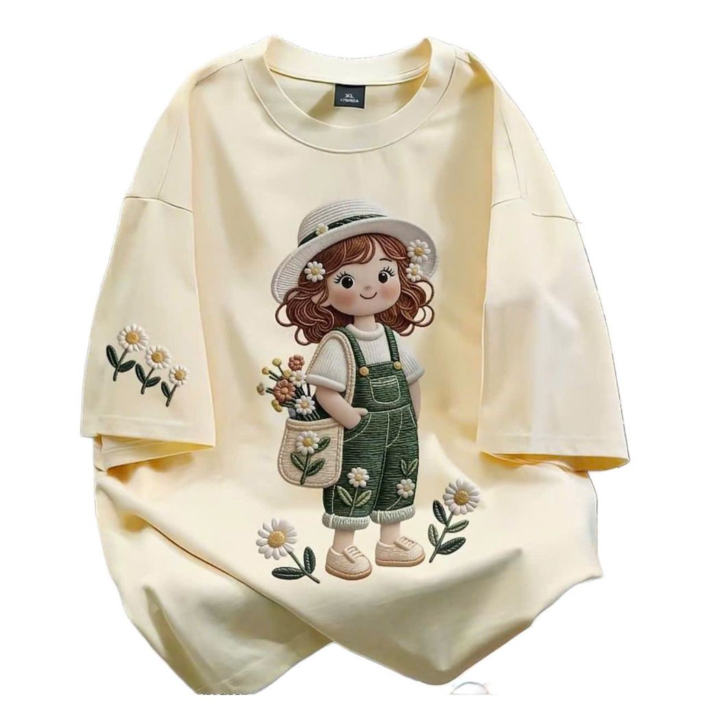 Áo phông in đập nổi 2 mặt chất poly mềm mát, dáng rộng, phong cách đường phố-thoitrang