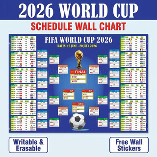 2026 Bóng Đá Biểu Đồ Trận Đấu Bóng Đá Biểu Đồ Poster Thể Thao Người Hâm Mộ Phụ Kiện