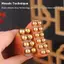 Trong kho Brass vàng Bead massage mặt công cụ gua SHA nâng má bạch huyết thoát nước cá tuyết