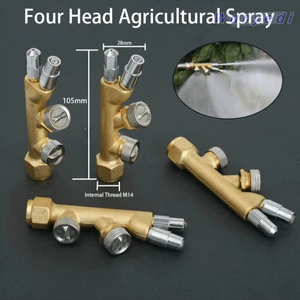 Vòi phun phun sương WANYEDI, 4 vòi phun đồng nông nghiệp Vòi phun, Máy phun sương có thể điều chỉnh họa tiết quạt Máy bay chiến đấu Vòi phun nông nghiệp