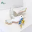 Springevenstar Bồ Câu Thổ Cẩm Phụ Kiện Thời Trang Nữ Cánh Chim Cài Áo Lấp Lánh Kim Cương Giả Bồ Câu Xòe Phong Cách Retro Quần Áo Phụ Kiện Springevenstar