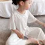 Bộ Đồ Ngủ Lụa Băng Cho Bé Gái 2025 Bộ Đồ Ngủ Mỏng Phong Cách Trẻ Em Modal Loungewear Trung Nhỏ Quần Áo Trẻ Em Phong Cách Dễ Thương