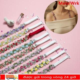 Dây đeo áo ngực hoa METALWRK, Dây đeo vai bằng vải Polyester chống trượt, Dây đeo vai hoa ngọt ngào có thể điều chỉnh Dây đeo vai hoa Váy dự tiệc cưới