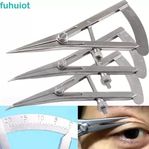 FUHUIOT Eyelid Caliper, Caliper nhãn khoa bằng thép không gỉ 20mm, Oculoplastic Đầu cố định Điều chỉnh vít Đầu thẳng / uốn cong Dụng cụ mắt Phẫu thuật nhãn khoa
