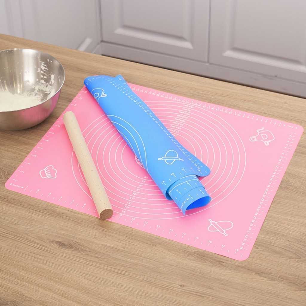 Tấm thảm lót nhào bột, trộn bột silicon chống dính, trượt làm bánh sữa chua, bao, quy baking 50x40cm FE120