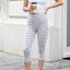 Quần Capris nữ thường ngày in chấm thắt lưng co giãn Quần crop Slim Fit