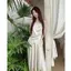 Niche Thiết kế ren không đều Váy Vest Satin mùa hè Bộ đồ hai mảnh thời trang phong cách mới