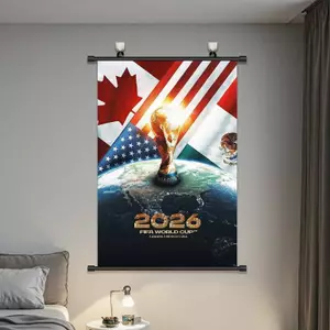 2026 FIFA World Cup Không Khung Vải Chống Thấm Nước Áp Phích, Bóng Đá Bóng Đá Nghệ Thuật Treo Tường Cho Thể Thao Thanh Quạt Hang Trang Trí