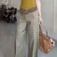 Mùa hè Thiết kế phong cách mới Cảm giác Quần ống rộng thời trang Niche Low-Waist Slimer Look Loose Casual Checkers