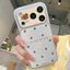 Ốp lưng iPhone họa tiết da mạ chấm bi họa tiết gấu iPhone 17 16 15 14 13 12 11 Pro Max Plus Max