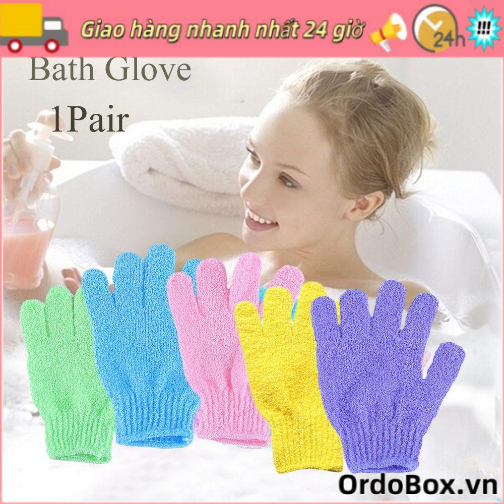 ORDOBOX 1 Cặp Găng tay đi tắm Chà Hữu Ích Massage Bọt Biển Dưỡng Ẩm Tẩy Tế Bào Chết Da Body Cleaner