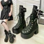 Nam Nữ Cùng Phong Cách Tăng Cường Giày Hiệp Sĩ Đế Dày Nữ Gót Dày Phong Cách Gothic y2k Văn Hóa Châu Á Đậm Giày Giữa Ống Pun