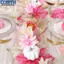 <cosyh>Artificial 71 Inch Floral Garland with Pink Flowers and Autumn Pumpkins for Home