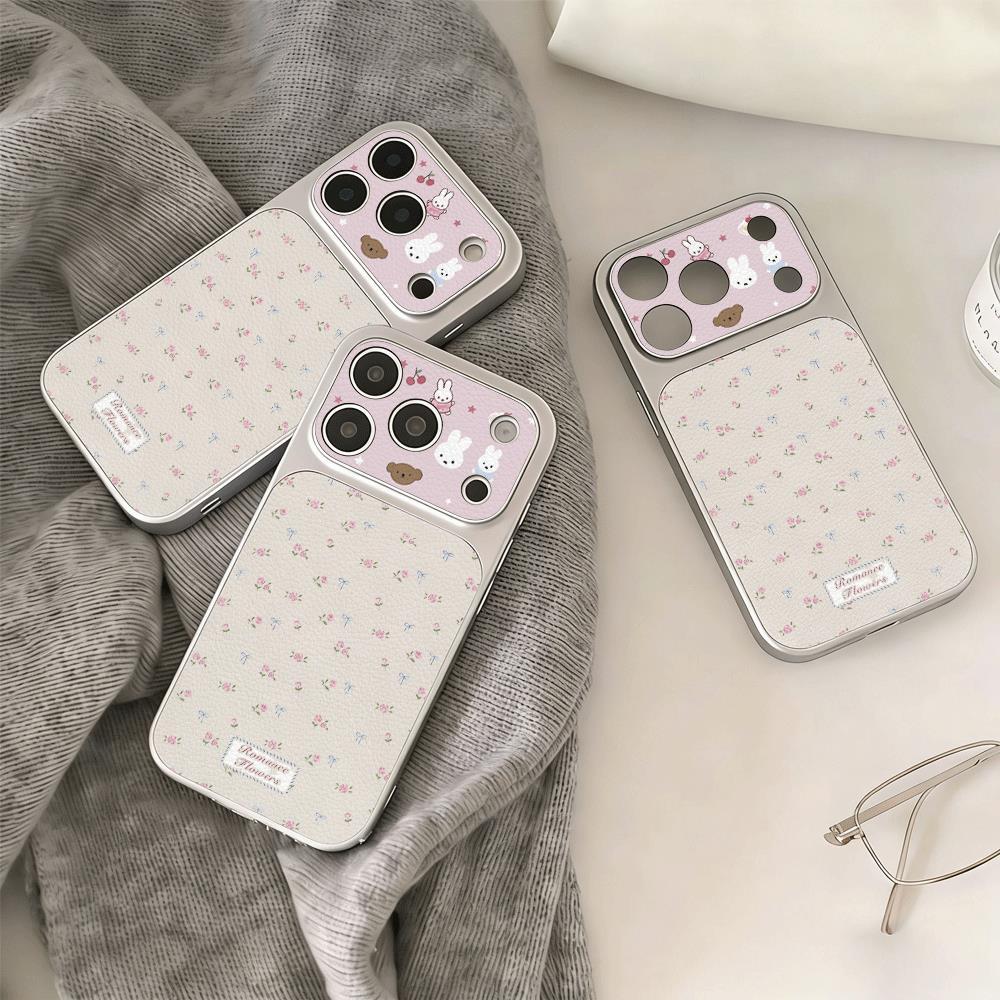 Ốp lưng iPhone 16/15/14/13 Hoa Nhỏ Thỏ Dễ Thương Phong Cách Pháp Ngọt Ngào Chống Sốc