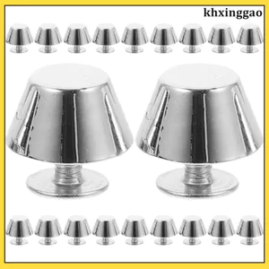 20 Chiếc Hình Ví Phần Cứng Cho Túi Làm Túi Xách Vít Chân Sau Kim Loại Đáy 0.80X0.80X0.50CM Bạc khxinggao