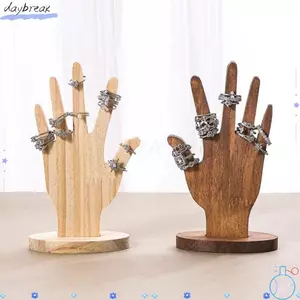 Giá đỡ hiển thị vòng tay DAYBREAK, Giá đỡ hiển thị dạng tay chắc chắn hình lòng bàn tay, Giá đỡ lưu trữ nhẫn kiểu người đàn ông bằng gỗ để bàn