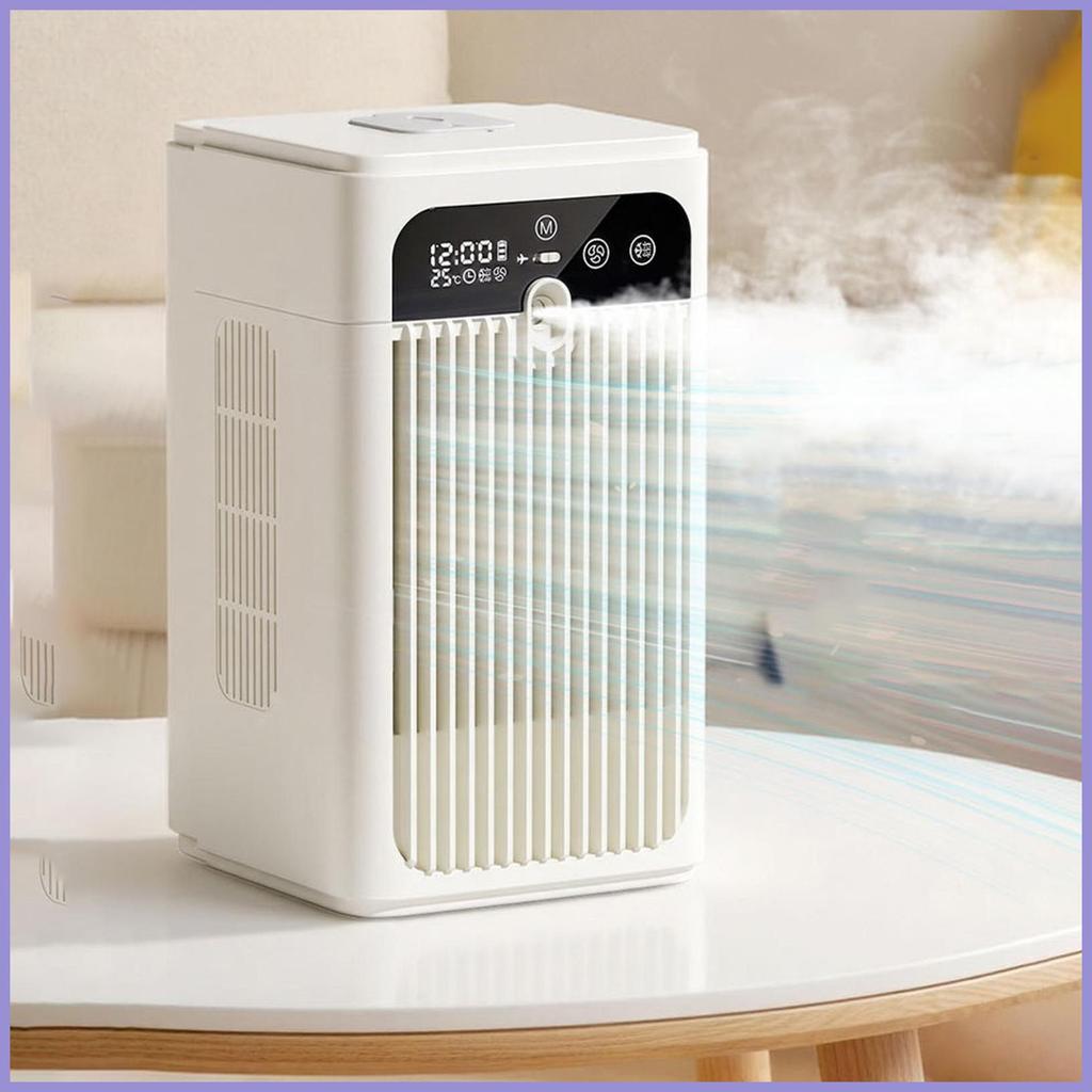Quạt phun sương Hiển thị thời gian 2 tốc độ Máy điều hòa di động có thể sạc lại Quạt để bàn cho phòng ngủ Phòng khách mueadsyvn