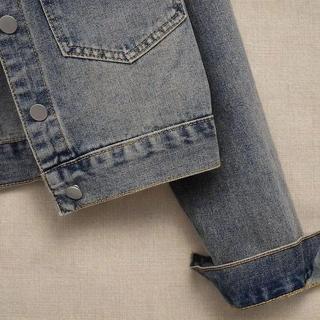 [Giảm giá trong thời gian có hạn] Áo khoác nữ Denim ngắn kiểu cổ điển kiểu Mỹ Túi lớn dáng rộng phù hợp cho mọi trận đấu Áo khoác thông thường