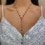 PNPIA- Phong Cách Mỹ Thời Trang Nhiều Màu Sắc Pha Lê Dài Nelace Nữ Gợi Cảm Y Dây Xích Phụ Kiện