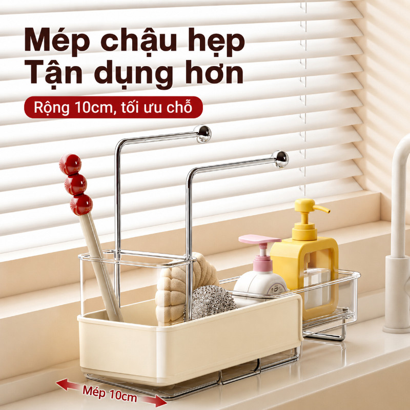 Giá Đỡ Khăn Nhà Bếp, Khay Thoát Nước, Kệ Để Đồ Rửa Chén, Thoát Nước Đa Chức Năng Bên Cạnh Bồn Rửa
